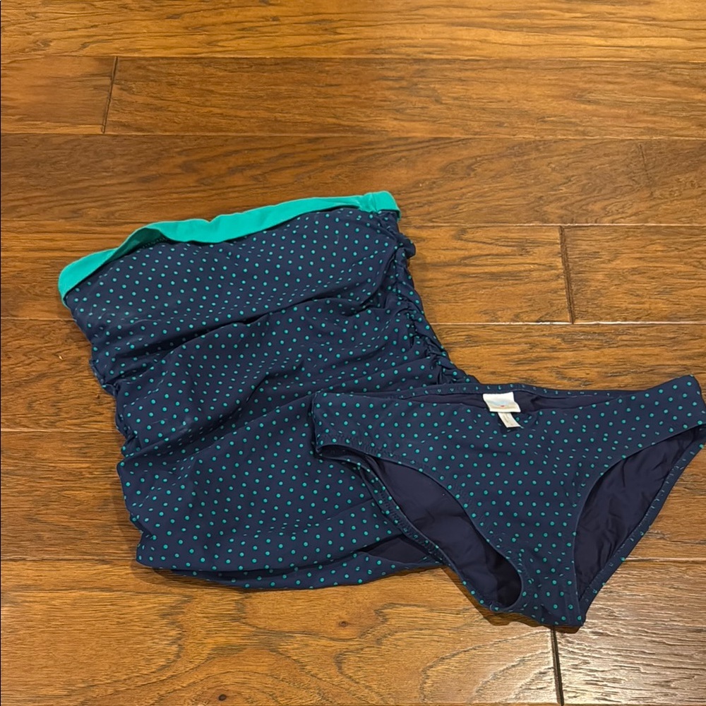 Women's Navy Polka Dot Swim Set